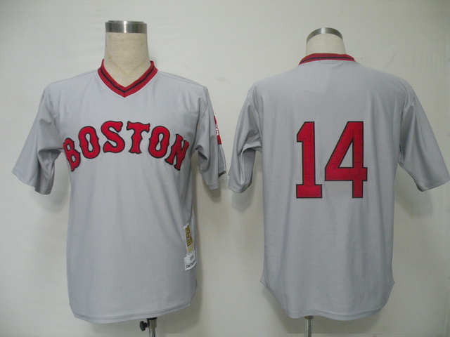 Boston Red Sox 14 Rice Grey M&N men baseball mlb jerseys