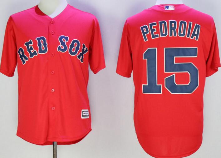 Boston Red Sox 15 Dustin Pedroia majestic red men baseball mlb jersey