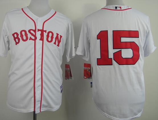 Boston Red Sox 15 Dustin Pedroia white men baseball mlb  jersey