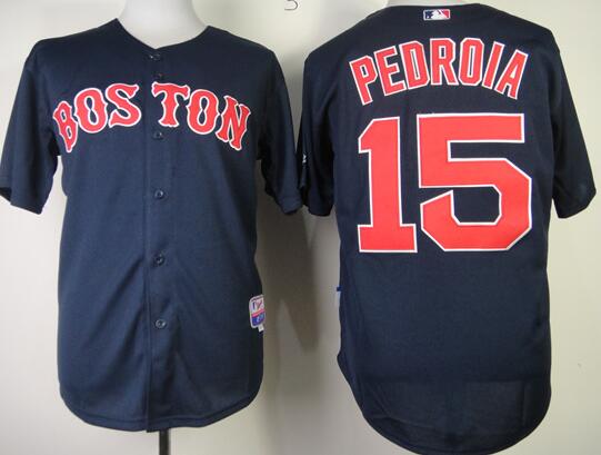 Boston Red Sox 15 Pedroia Dark Blue men baseball mlb jerseys