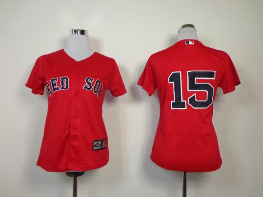 Boston Red Sox 15 Pedroia Red Cool Base women