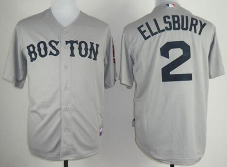 Boston Red Sox 2 ELLSBURY grey men baseball mlb jerseys