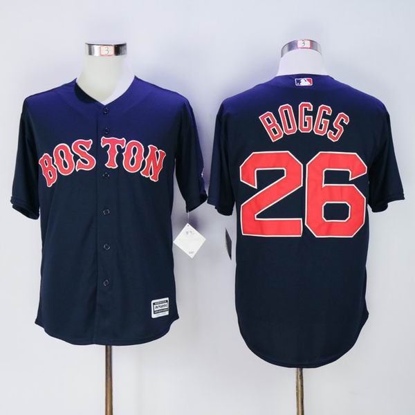 Boston Red Sox 26 Wade Boggs dark blue majestic men baseball mlb Jerseys