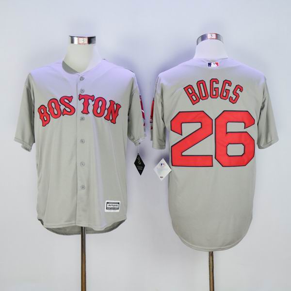 Boston Red Sox 26 Wade Boggs gray majestic men baseball mlb Jerseys