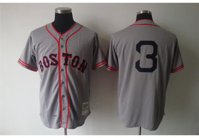 Boston Red Sox 3 Jimmie Foxx 1936 Gray Throwback men baseball mlb jerseys