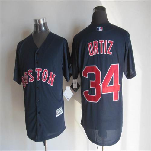 Boston Red Sox 34 David Ortiz dark blue men baseball mlb  jersey