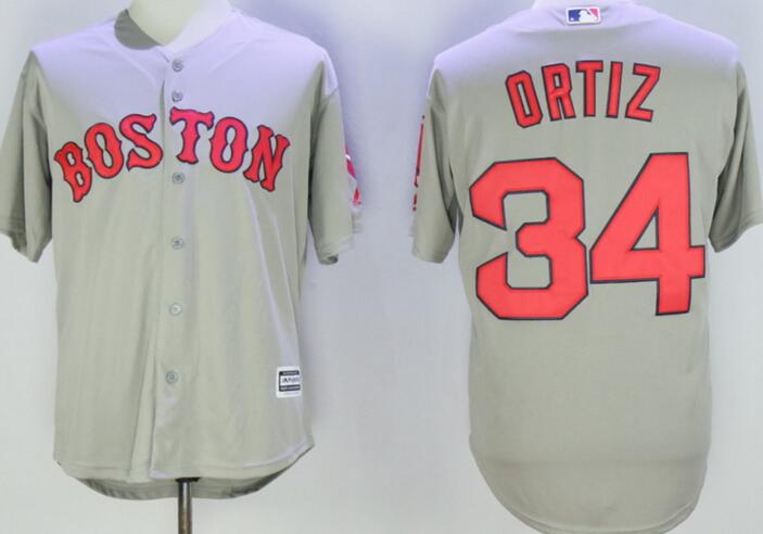 Boston Red Sox 34 David Ortiz gray men baseball mlb jersey