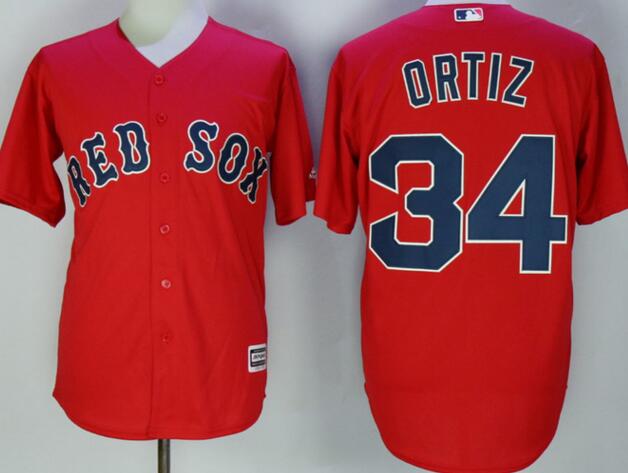 Boston Red Sox 34 David Ortiz red men baseball mlb  jersey