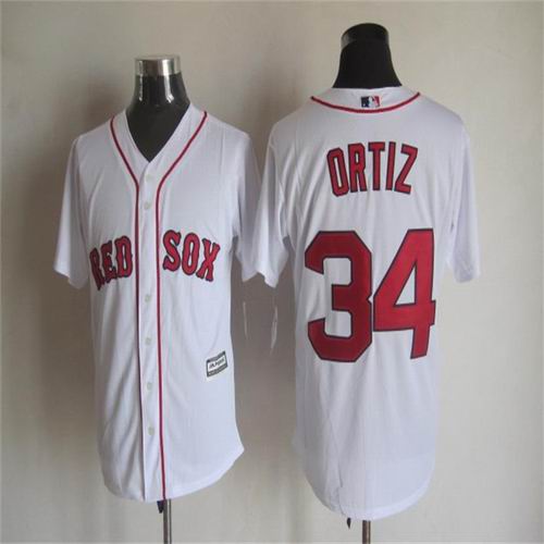 Boston Red Sox 34 David Ortiz white men baseball mlb jersey