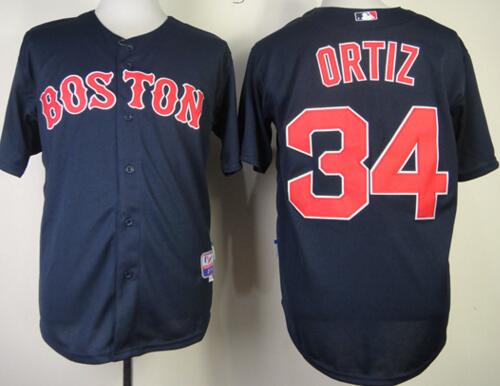 Boston Red Sox 34 Ortiz Dark Blue men baseball mlb jerseys