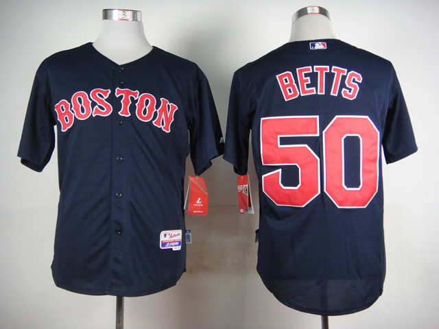 Boston Red Sox 50 Mookie Betts dark blue men baseball mlb Authentic Jersey