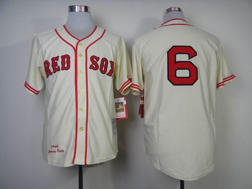 Boston Red Sox 6 Johnny pesky Cream throwback men baseball mlb jersey