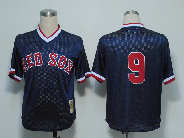 Boston Red Sox 9 Ted Williams BLUE M&N 1990  men baseball mlb jerseys