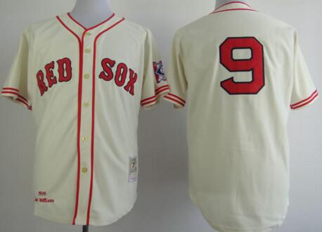 Boston Red Sox 9 Ted Williams Cream men baseball mlb jerseys