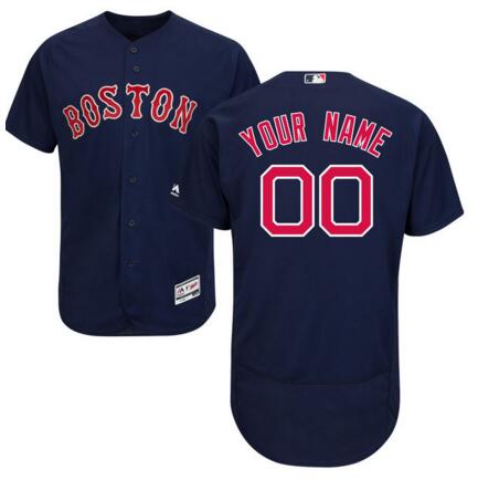 Boston Red Sox Majestic Alternate Navy Flex Base Authentic Collection Custom Jersey