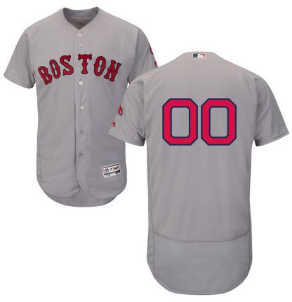 Boston Red Sox Majestic Alternate grey Flex Base Authentic Collection Custom Jersey