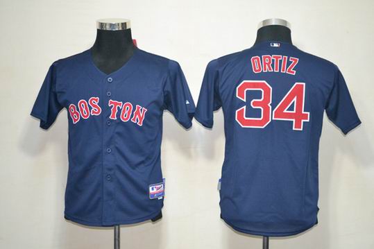 Boston Red Sox ORTIZ 34 blue kids mlb jerseys