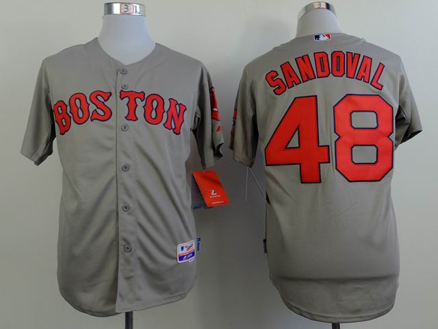 Boston Red Sox Pablo Sandoval 48 throwback gray men baseball mlb Jersey