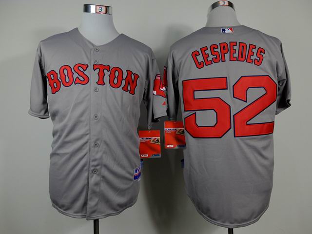 Boston red sox 52 Yoenis Cespedes gray men baseball mlb jerseys