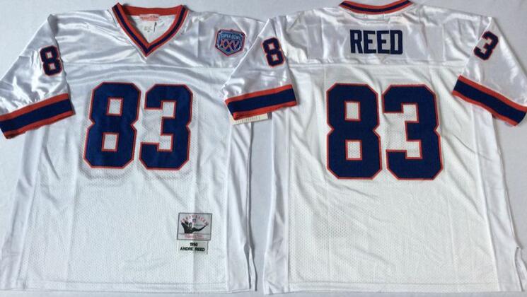 Buffalo Bills 34 reed Throwback men white nfl football Jerseys 75th patch