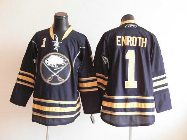 Buffalo Sabres 1 Jhonas Enroth Dark Blue men ice hockey nhl jerseys