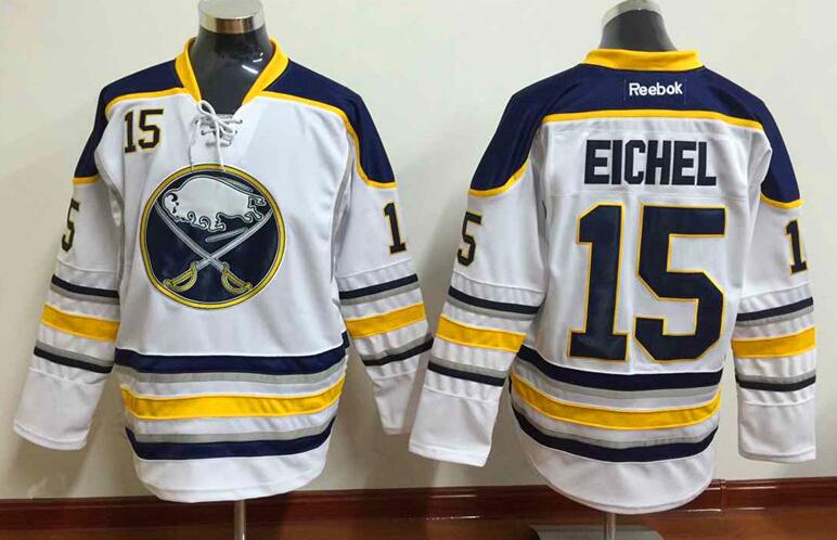 Buffalo Sabres 15 Jack Eichel Navy white men ice hockey nhl jerseys