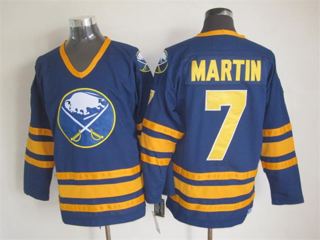 Buffalo Sabres 7 Rick Martin Blue CCM men ice hockey nhl jerseys