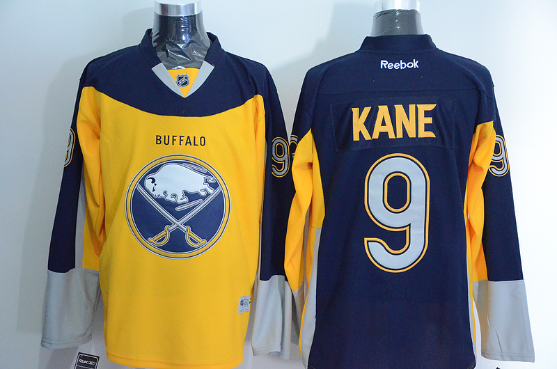 Buffalo Sabres 9 Evander Kane yellow blue men ice hockey nhl jerseys