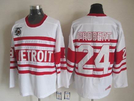 CCM Detroit Red Wings Bob Probert 24 Authentic 75TH ccm men ice hockey nhl jerseys White