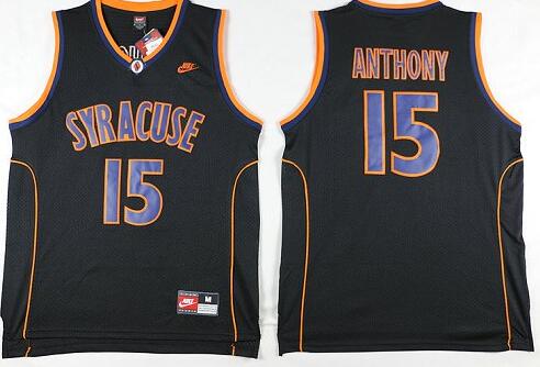 Carmelo Anthony Syracuse University #15 Nike Black Basketball Jersey