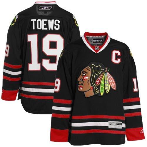 Chicago Blackhawks #19 TOEWS Black Jerseys Youth