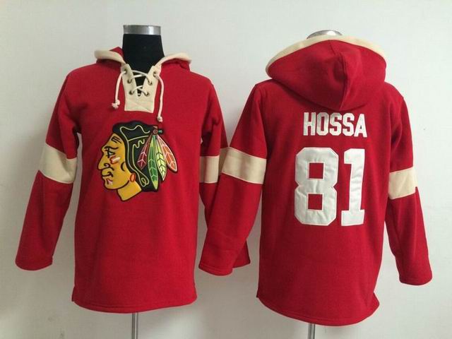 Chicago Blackhawks #81 Marian Hossa Red Ice hockey Hooded Sweatshirt