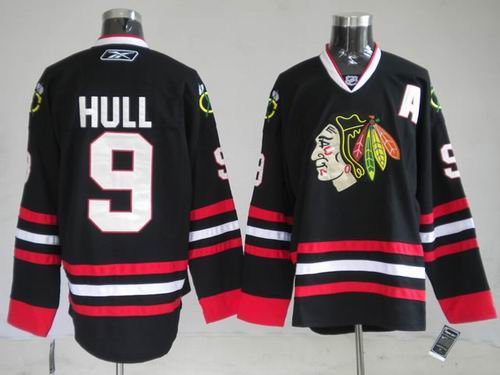 Chicago Blackhawks #9 HULL black youth kid jersey