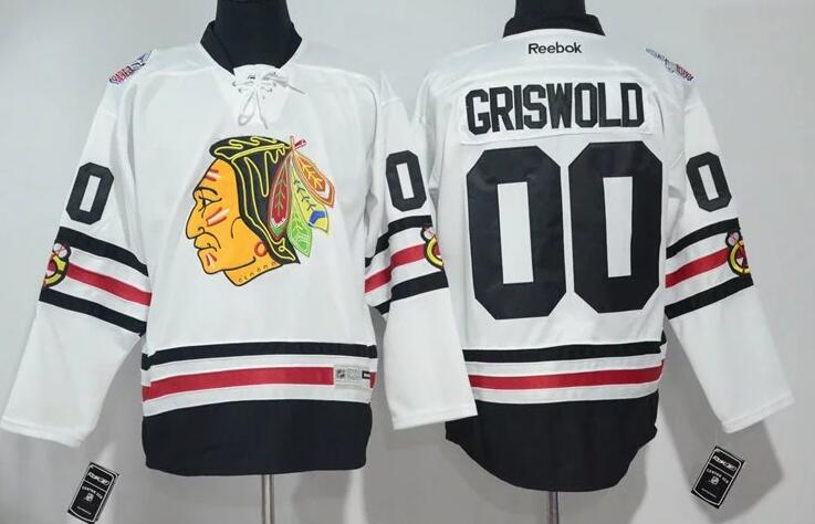 Chicago Blackhawks 00 Clark Griswold white men nhl hockey 2017 Winter Classic Jersey