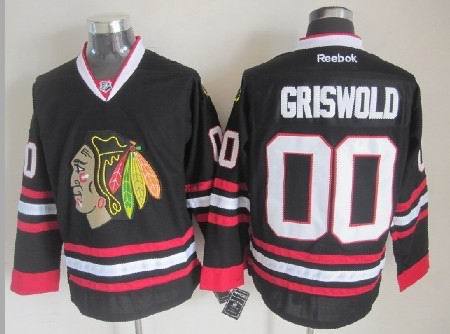Chicago Blackhawks 00 GRISWOLD black nhl Jersey