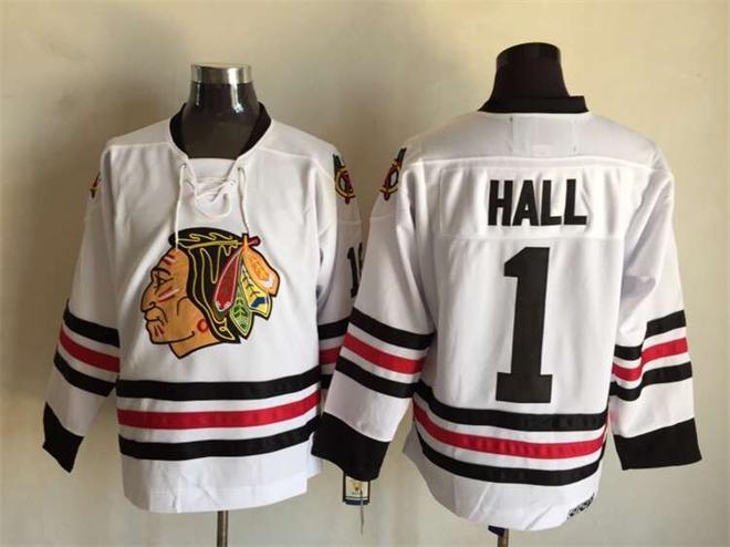 Chicago Blackhawks 1 Glenn Hall white men ice hockey nhl jerseys