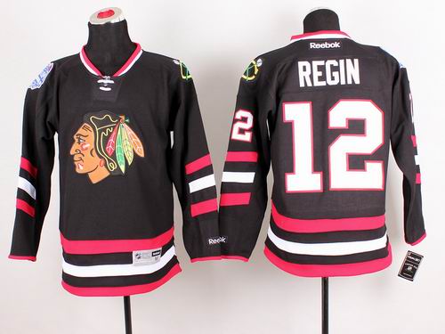 Chicago Blackhawks 12 REGIN black nhl Jersey