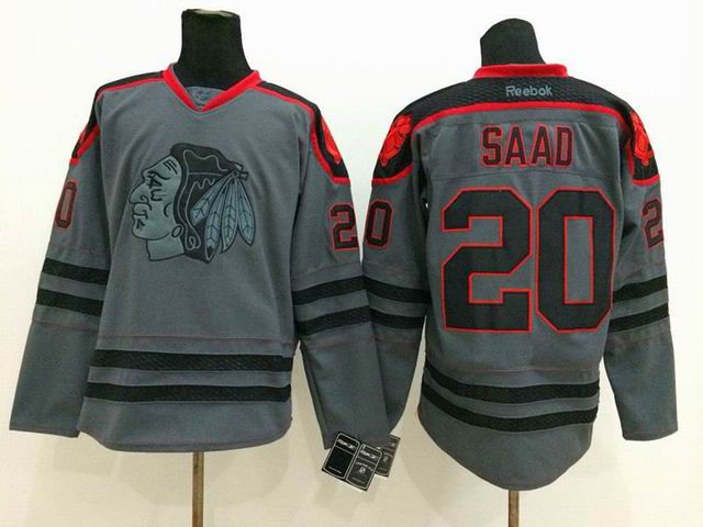 Chicago Blackhawks 20 Brandon Saad gray Ice Jerseys