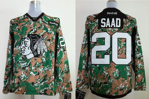 Chicago Blackhawks 20 Saad camo Green nhl Jersey Chicago Blackhawks 20 Saad camo Green nhl Jersey