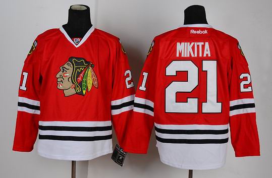Chicago Blackhawks 21 Stan Mikita Red hockey Jersey