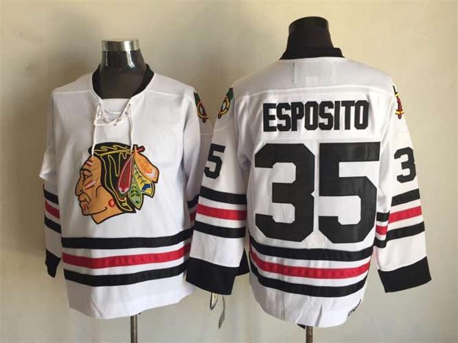 Chicago Blackhawks 35 Tony Esposito white men ice hockey nhl jerseys