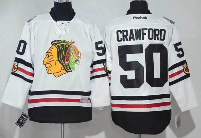 Chicago Blackhawks 50 Corey Crawford white men nhl hockey 2017 Winter Classic Jersey