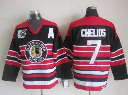 Chicago Blackhawks 7 CHELIOS black red nhl Jerseys