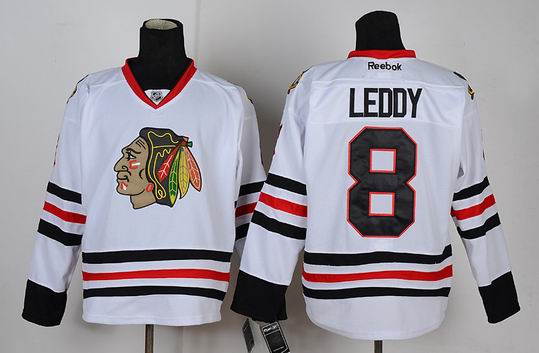 Chicago Blackhawks 8 LEDDY men white nhl jerseys