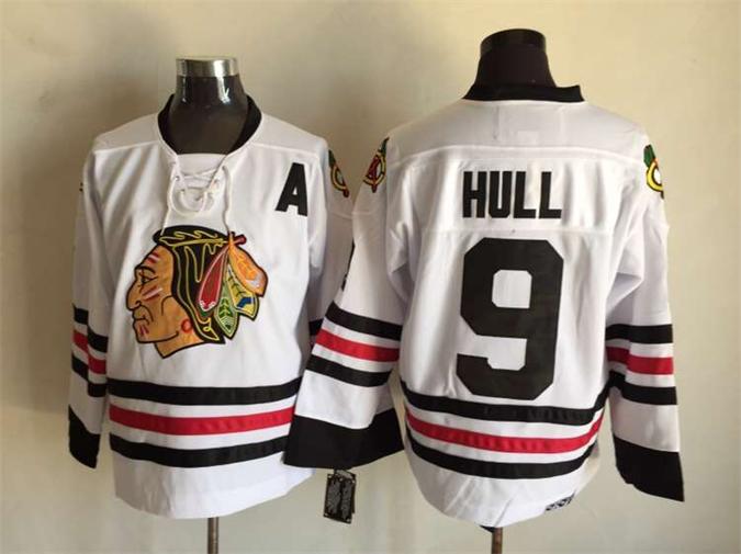 Chicago Blackhawks 9 Bobby Hull white men ice hockey nhl jerseys