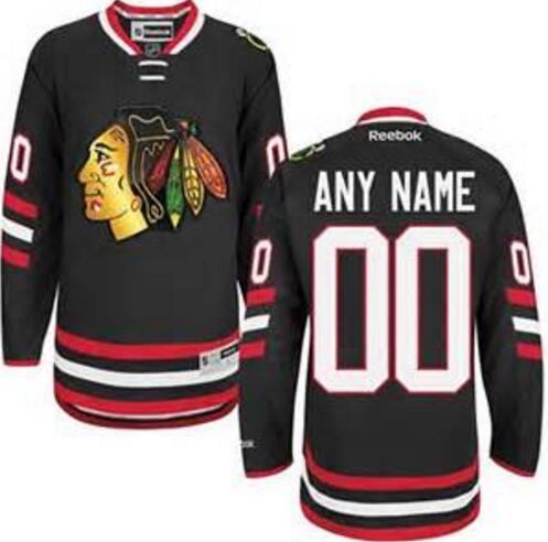 Chicago Blackhawks Black New Third Authentic NHL Jerseys Custom any name number