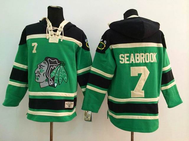 Chicago Blackhawks Brent Seabrook #7 green Ice hockey Hooded Sweatshirt