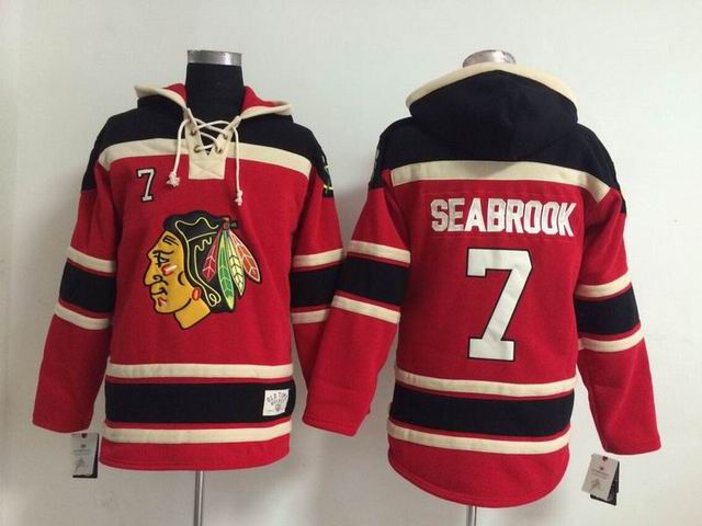 Chicago Blackhawks Brent Seabrook #7 red Ice hockey Hooded Sweatshirt(1)