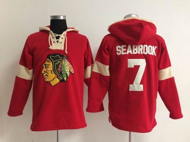 Chicago Blackhawks Brent Seabrook #7 red Ice hockey Hooded Sweatshirt