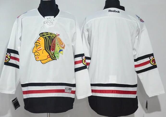 Chicago Blackhawks blank white men nhl hockey 2017 Winter Classic Jersey